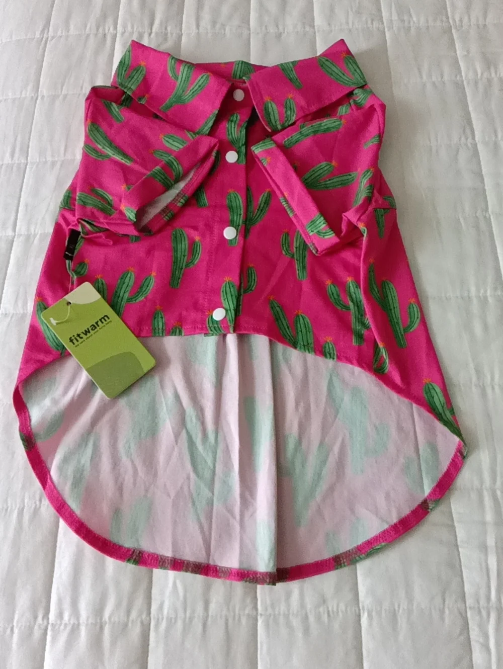 Cactus Snap Button-Up 🐶 Dog Fun Shirt SIZE L